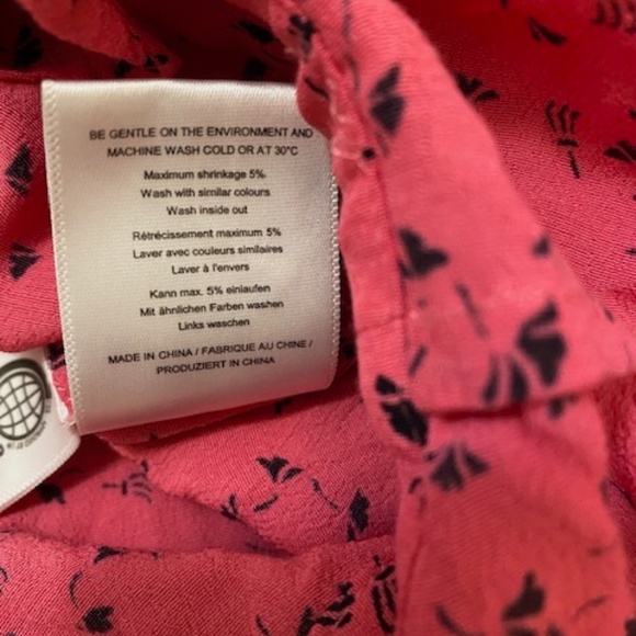 🩷GANNI Barra Hot Pink Crepe Wrap Balloon Sleeve Blouse Size EU 34 / US 2 - Picture 9 of 11